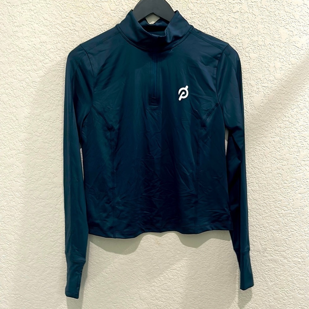 Peloton cropped 1/2 zipper warm up jacket size S NWT